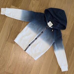 Abercrombie Kids Ombre Navy & White Zip Hoodie Boys Sz 9/10